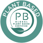 A plant based certification seal.